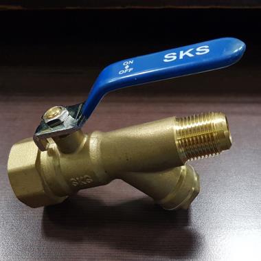 SKS 520 Forged brass ball valve with inbuilt strainer flare ends | SKS