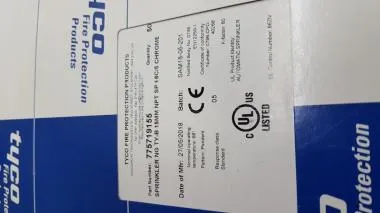 TYCO Upright Sprinkler TY-B UP 1/2 Inch K80 79C CHR QR | TYCO